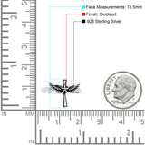 Cross Wings Ring Oxidized Band Solid 925 Sterling Silver Thumb Ring (13.5mm)