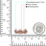 Bees Ring Oxidized Band Solid 925 Sterling Silver Thumb Ring (7.5mm)
