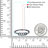Four Square Eye Style Band Solid 925 Sterling Silver Thumb Ring (4mm)