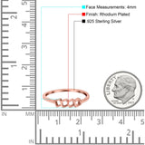 Four Square Eye Style Band Solid 925 Sterling Silver Thumb Ring (4mm)