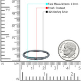 Lucky Horseshoe Ring Oxidized Band Solid 925 Sterling Silver Thumb Ring (2.2mm)