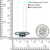 Skull & Crossbones Ring Oxidized Band Solid 925 Sterling Silver Thumb Ring (6.2mm)