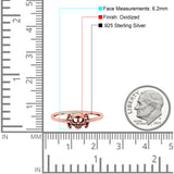 Skull & Crossbones Ring Oxidized Band Solid 925 Sterling Silver Thumb Ring (6.2mm)
