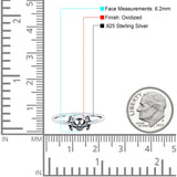 Skull & Crossbones Ring Oxidized Band Solid 925 Sterling Silver Thumb Ring (6.2mm)
