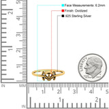 Skull & Crossbones Ring Oxidized Band Solid 925 Sterling Silver Thumb Ring (6.2mm)
