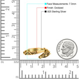 Dragon Ring Oxidized Band Solid 925 Sterling Silver Thumb Ring (7.3mm)