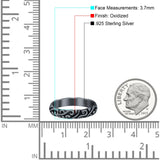 Filigree Ring Oxidized Band Solid 925 Sterling Silver Thumb Ring (3.7mm)