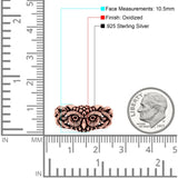 Owl Ring Oxidized Band Solid 925 Sterling Silver Thumb Ring (10.5mm)