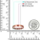 Sun Ring Oxidized Band Solid 925 Sterling Silver Thumb Ring (3mm)