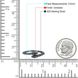 Snakes Band Oxidized Ring Solid 925 Sterling Silver (5.5mm)