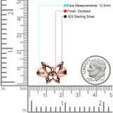 Celtic Butterfly Ring Oxidized Band Solid 925 Sterling Silver Thumb Ring (13.5mm)
