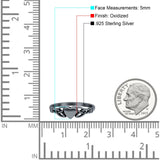 Heart Celtic Ring Oxidized Band Solid 925 Sterling Silver Thumb Ring (5mm)