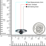 Moon & Star Ring Oxidized Band Solid 925 Sterling Silver Thumb Ring (6mm)