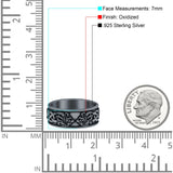 Celtic Ring Oxidized Band Solid 925 Sterling Silver Thumb Ring (7mm)