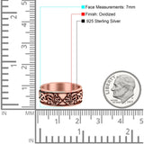 Celtic Ring Oxidized Band Solid 925 Sterling Silver Thumb Ring (7mm)