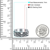 Celtic Ring Oxidized Band Solid 925 Sterling Silver Thumb Ring (7mm)