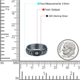 Classic Sun Trending Oxidized Band Thumb Ring (5.8mm)