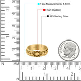 Classic Sun Trending Oxidized Band Thumb Ring (5.8mm)