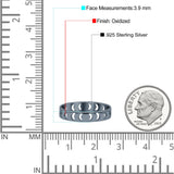 Iconic Celestial Moon Phases Cut Out And Lunar Cycle Stylish Oxidized Band Thumb Ring (3.9mm)