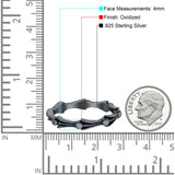 Oxidized Ring Band Solid 925 Sterling Silver Thumb Ring (4mm)