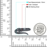 Snake Ring Oxidized Band Solid 925 Sterling Silver Thumb Ring (10mm)