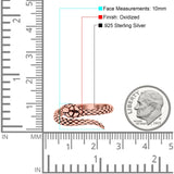 Snake Ring Oxidized Band Solid 925 Sterling Silver Thumb Ring (10mm)