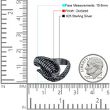 Cobra Snake Ring Oxidized Band Solid 925 Sterling Silver Thumb Ring (15.6mm)