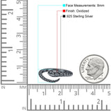 Snake Ring Oxidized Band Solid 925 Sterling Silver Thumb Ring (8mm)