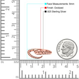 Snake Ring Oxidized Band Solid 925 Sterling Silver Thumb Ring (8mm)