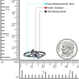 Feet Ring Oxidized Band Solid 925 Sterling Silver Thumb Ring (8mm)