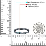 Bamboo Ring Oxidized Band Solid 925 Sterling Silver Thumb Ring (2.5mm)