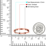 Bamboo Ring Oxidized Band Solid 925 Sterling Silver Thumb Ring (2.5mm)