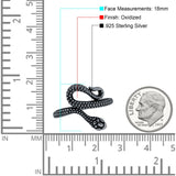 Snake Ring Oxidized Band Solid 925 Sterling Silver Thumb Ring (18mm)