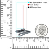 Faith & Cross Band Oxidized Ring Solid 925 Sterling Silver (11mm)