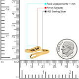 Faith & Cross Band Oxidized Ring Solid 925 Sterling Silver (11mm)
