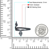 Snake Ring Oxidized Band Solid 925 Sterling Silver Thumb Ring (21mm)