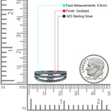 Round Bali Split Shank Oxidized Ring Band Solid 925 Sterling Silver Thumb Ring (6.6mm)
