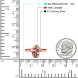 Flowers Ring Oxidized Band Solid 925 Sterling Silver Thumb Ring (11mm)