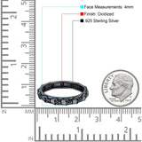 Skull Ring Oxidized Band Solid 925 Sterling Silver Thumb Ring (4mm)