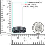 Nature Ring Oxidized Band Solid 925 Sterling Silver Thumb Ring (5mm)
