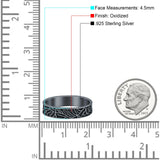 Tree Branches Ring Oxidized Band Solid 925 Sterling Silver Thumb Ring (4.5mm)