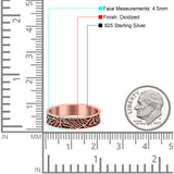 Tree Branches Ring Oxidized Band Solid 925 Sterling Silver Thumb Ring (4.5mm)