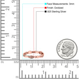 Fish Ring Oxidized Band Solid 925 Sterling Silver Thumb Ring (3mm)