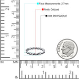 Braided Dainty Criss Cross Celtic Trending Oxidized Ring Band Solid 925 Sterling Silver Thumb Ring (2.7mm)