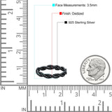 Iconic Braided Double Twisted Rope Engraved Fascinating Oxidized Ring Band Solid 925 Sterling Silver Thumb Ring (3.5mm)