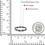 Iconic Braided Double Twisted Rope Engraved Fascinating Oxidized Ring Band Solid 925 Sterling Silver Thumb Ring (3.5mm)