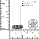 Mountain Ring Oxidized Band Solid 925 Sterling Silver Thumb Ring (3.5mm)