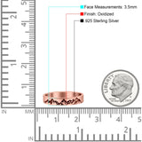Mountain Ring Oxidized Band Solid 925 Sterling Silver Thumb Ring (3.5mm)