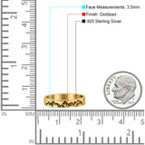 Mountain Ring Oxidized Band Solid 925 Sterling Silver Thumb Ring (3.5mm)
