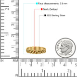 Antiquated Eternity Celtic Endless Knot Oxidized Circle Cultural Band Solid 925 Sterling Silver Thumb Ring (3.9mm)